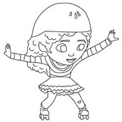 Dibujo para imprimir - Gabby baila con sus patines - La casa de muñecas 2024
