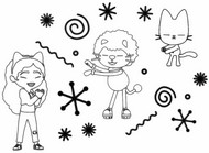 Dibujo descargable - fiesta de baile - La casa de muñecas 2024
