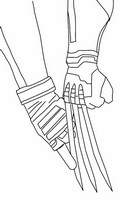 Lámina para colorear - manos - Deadpool y Wolverine