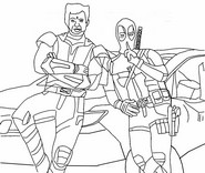 Dibujo para imprimir - los dos amigos - Deadpool y Wolverine