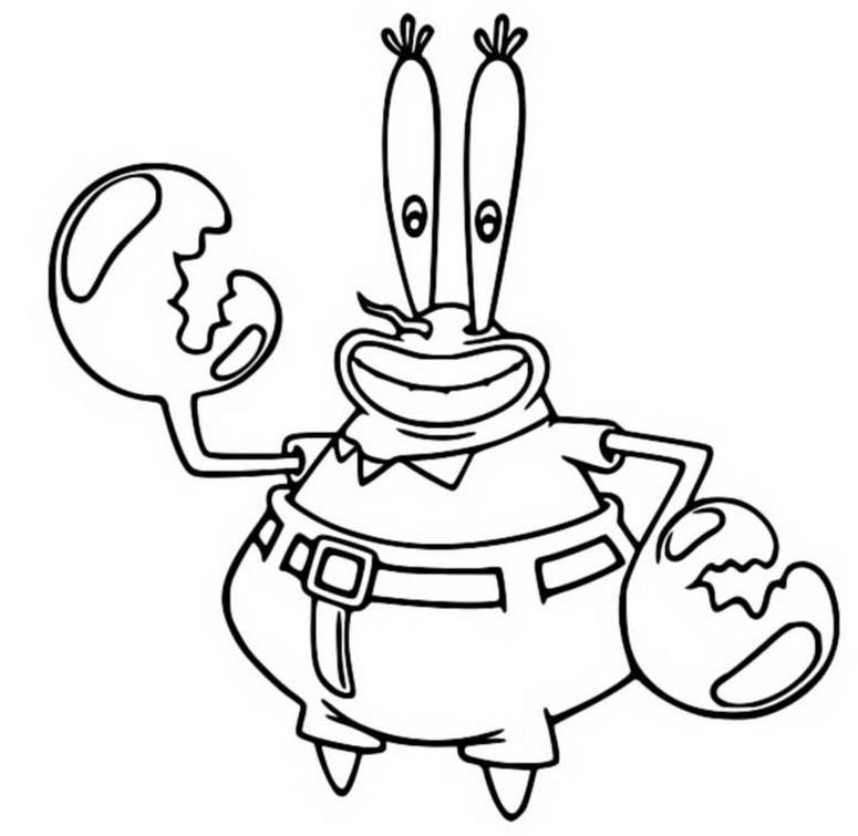 Disegno da colorare Tick Mr. Krab