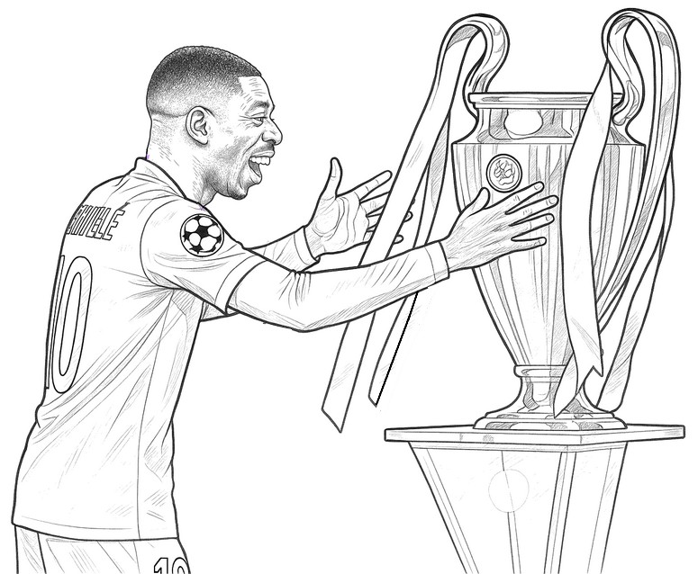 Kolorowanka PSG - Dembélé - Puchar