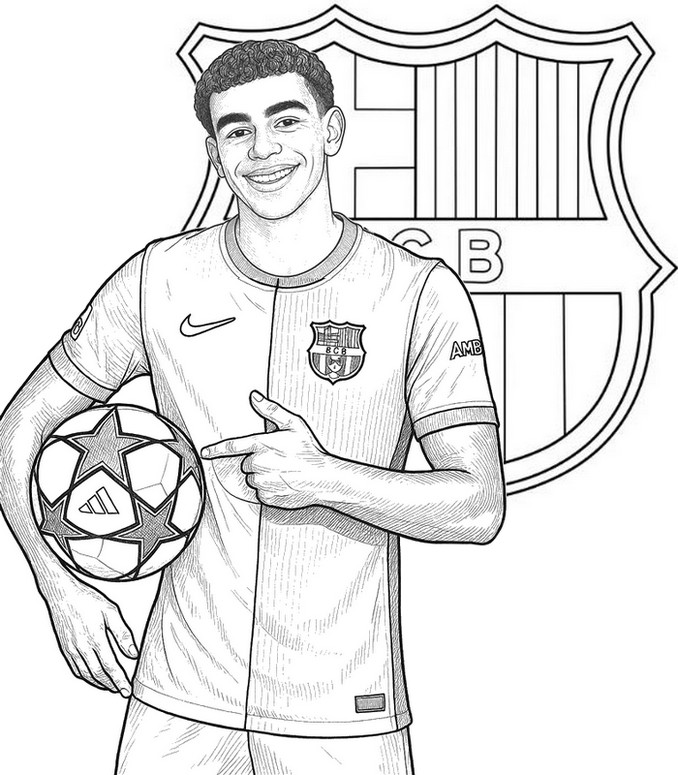 Coloring page Lamine Yamal
