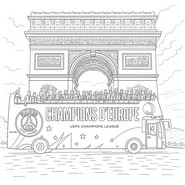 Coloring sheet - PSG parade on the Champs-Élysées - UEFA Champions League 2024-2025