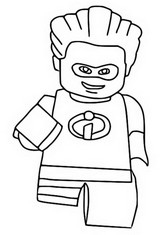 Zeichnung zum Ausmalen - Die Unglaublichen - LEGO Pixar: Bricktoons