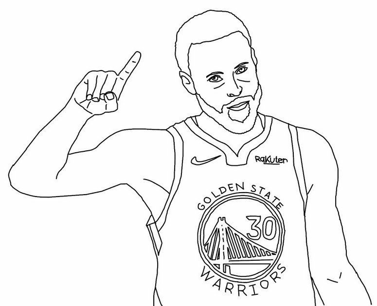 Coloriage Stephen Curry - Golden State Warriors