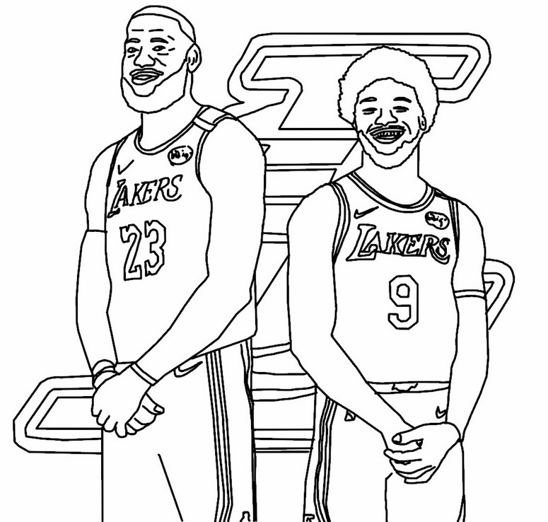 Coloring page Lebron & Bronny James