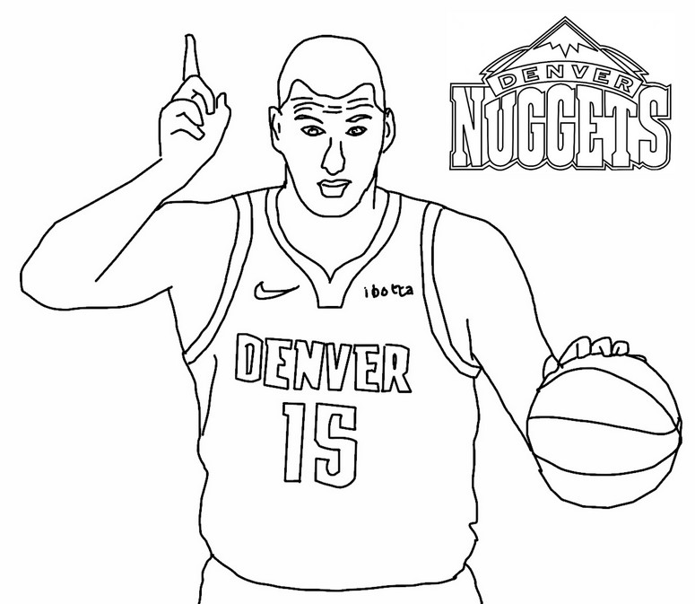 Coloriage Nikola Jokić - Denver Nuggets