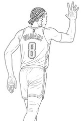 Immagine da colorare - Jalen Williams - Pallacanestro NBA 2024-25