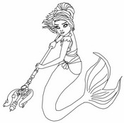 Dibujo descargable - Merlinda - Mermaid magic - La magia de las sirenas