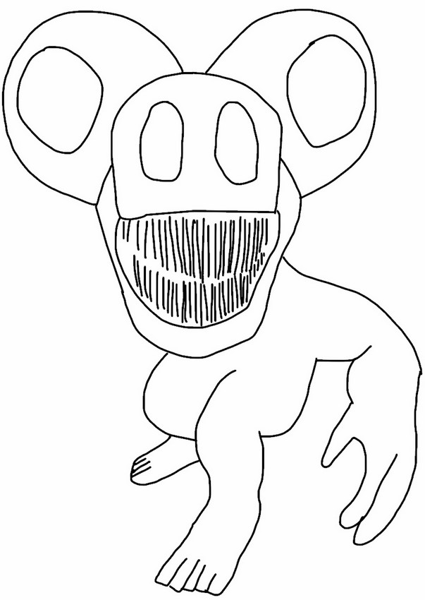 Kleurplaat Monster Koala