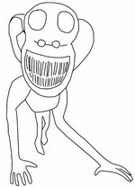 Foglio da colorare - Monster Monkey - Zoonomaly