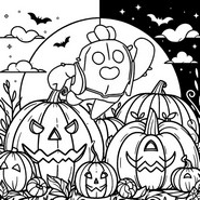 Imagen para colorear - Spike - Brawl Stars - Halloween