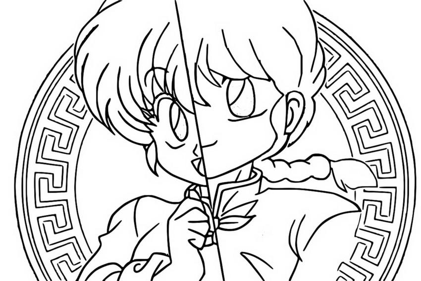 Coloring page Ranma Saotomé - Feminine and masculine