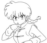 Kolorowanka do druku - Ranma Saotomé - Kobieta - Ranma 1/2