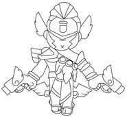 Lámina para colorear - Colt ángel radiante - Brawl Stars - Ángeles contra demonios