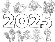 Desenho para colorir Feliz Ano Novo 2025