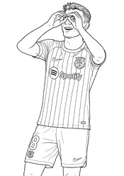 Dibujo para colorear - Pedri - Fútbol - FC Barcelona