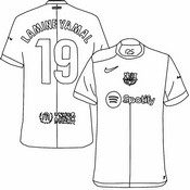 Drawing to color - Maillot Lamine Yamal - Soccer - FC Barcelona