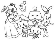 Lámina para colorear - Conoce a la tripulación - Mario y Luigi Brothership