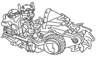 Illustrazione da colorare - Combat Vehicle Kid Fury - Superthings - Kazoom Power