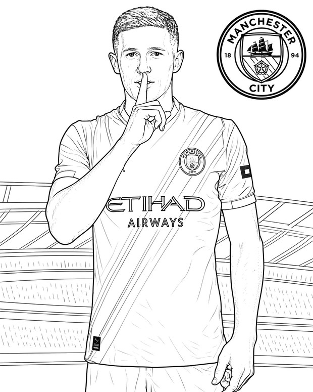 Free coloring page - Elliot Anderson - Soccer - Manchester City