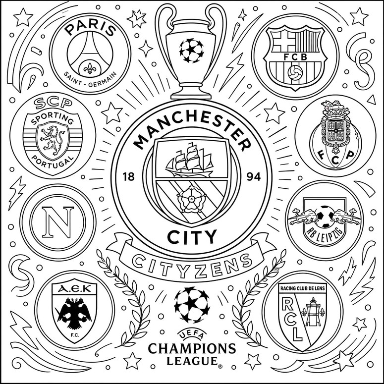 Printable coloring - Champions League 2026-2027 - Soccer - Manchester City