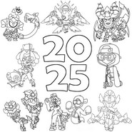 Dibujo para imprimir - Brawl Stars - Feliz año nuevo 2025
