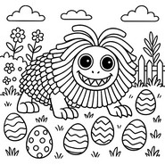 Dibujo para colorear - Pascua de Resurrección - Poppy Playtime 4 - Yarnaby