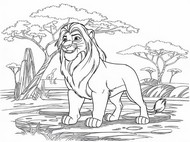 Zeichnung zum Ausmalen - Taka - Mufasa - Der König der Löwen