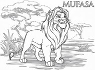 Ausmalblatt - Mufasa - Mufasa - Der König der Löwen