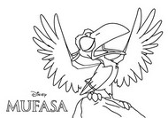 Bild zum Ausmalen - Zazu - Mufasa - Der König der Löwen