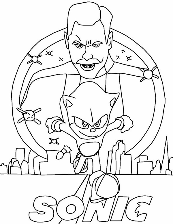 Disegno da colorare Sonic Il film