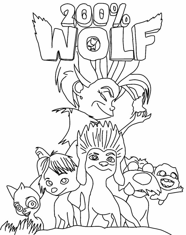 Dibujo para colorear 200% lobo