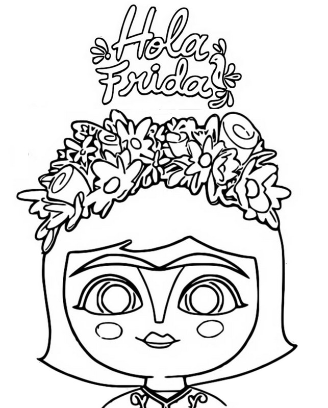 Dibujo para colorear Hola Frida