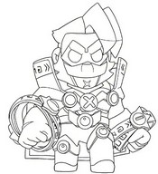 Dibujo para colorear - Sam el Samtástico - Brawl Stars - Superbrawl