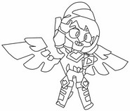 Lámina para colorear - Janet fénix ardiente - Brawl Stars - Superbrawl