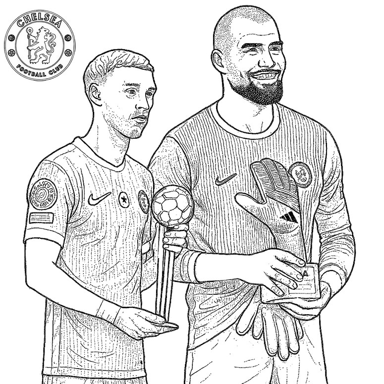 Malvorlagen Cole Palmer & Robert Sánchez