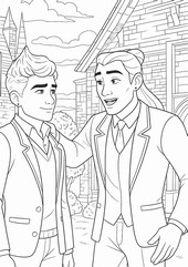 Rysunek do kolorowania - Braxton & Maximus - Supernatural Academy