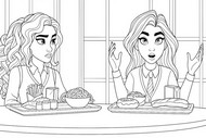 Kolorowanka do druku - Terra & Jessa - Supernatural Academy