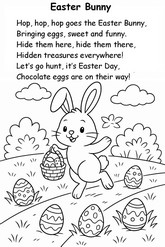 Dibujo descargable - en Inglés: The easter Bunny
 - rima de pascua
