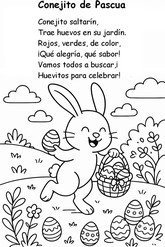 Dibujo gratuito - En español: Conejito de Pascua - rima de pascua