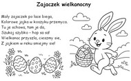 Lámina para colorear - En polaco: Zajączek wielkanocny - rima de pascua