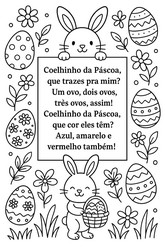 Dibujo para colorear - en portugues: Coelhinho da Páscoa - rima de pascua