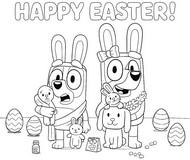 Dibujo para imprimir - Happy Easter - Bluey - Primavera