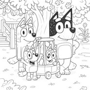 Dibujo gratuito - el carro - Bluey - Primavera