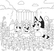 Hoja para colorear - Muffin - Bluey - Primavera
