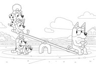 Imagen para colorear - el columpio - Bluey - Primavera