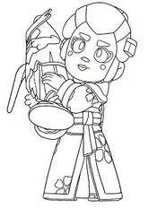 Lámina para colorear - Piper kasa-obake - Brawl Stars - El Reino de las Katanas