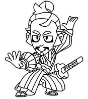 Hoja para colorear - Gray ronin - Brawl Stars - El Reino de las Katanas